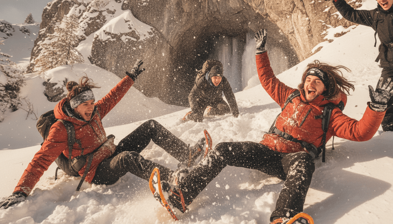 Self-Launched Winter Snowshoeing & Caving in Romania's Apuseni Mountains